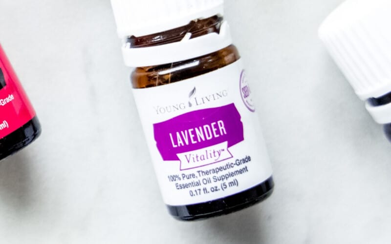 A bottle of lavender essential oil.